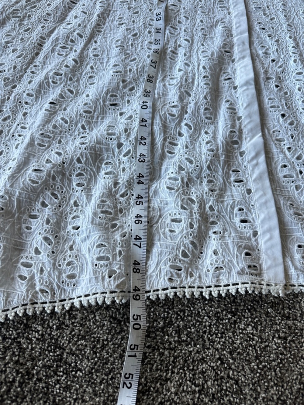 Mediterranean Spanish White Eyelet Dress with Tie Waist Cotton Small/ Medium - Picture 2 of 12
